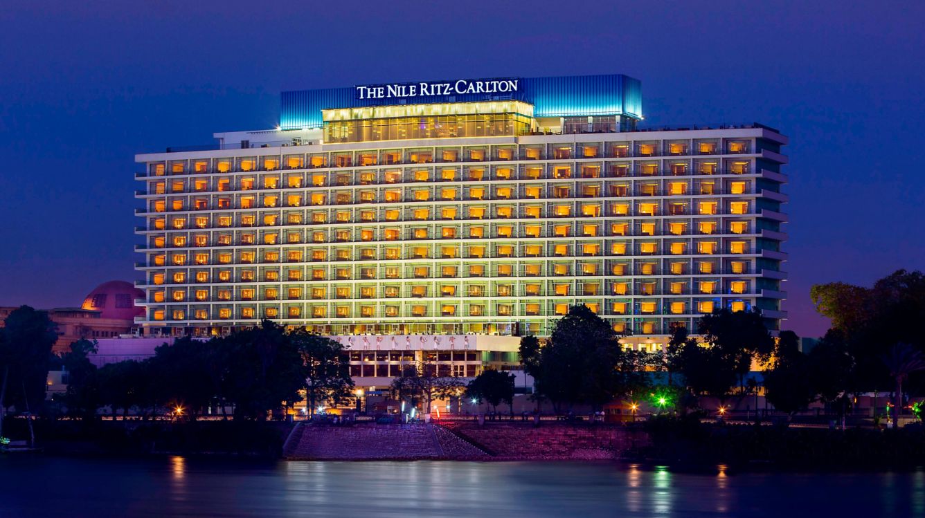 Hotel exterior at The Nile Ritz-Carlton.